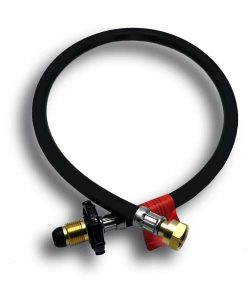 LPG Pigtail POL Handwheel x W20 0.5m (20") Black Rubber Hose